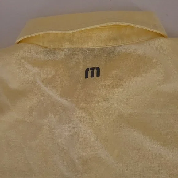 Travis Mathew Mens Shirt Yellow Striped Pocket Polo - Picture 6 of 6